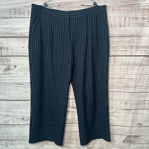 Abercrombie and Fitch XXLs Tailored Wide Leg Pant Navy Blue Pin Stripe